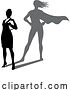 Vector Illustration of Superhero Businesswoman with Super Hero Shadow by AtStockIllustration