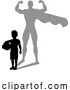 Vector Illustration of Superhero Child Kid with Super Hero Shadow by AtStockIllustration