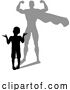 Vector Illustration of Superhero Child Kid with Super Hero Shadow by AtStockIllustration