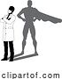 Vector Illustration of Superhero Doctor with Super Hero Shadow Silhouette by AtStockIllustration