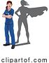 Vector Illustration of Superhero Nurse Doctor Lady Super Hero Shadow by AtStockIllustration