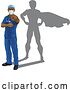 Vector Illustration of Superhero Nurse Doctor with Super Hero Shadow by AtStockIllustration