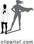 Vector Illustration of Superhero Scientist Super Hero Shadow Silhouette by AtStockIllustration