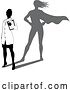 Vector Illustration of Superhero Scientist Super Hero Shadow Silhouette by AtStockIllustration