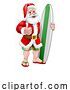 Vector Illustration of Surfing Santa with Surfboard Christmas by AtStockIllustration
