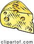 Vector Illustration of Swiss Cheese Vintage Woodcut Etching Style by AtStockIllustration