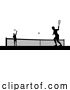 Vector Illustration of Tennis Men Playing Match Silhouette Players Scene by AtStockIllustration