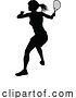 Vector Illustration of Tennis Player Lady Sports Person Silhouette by AtStockIllustration