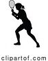 Vector Illustration of Tennis Player Lady Sports Person Silhouette by AtStockIllustration