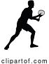 Vector Illustration of Tennis Silhouette Sport Player Guy by AtStockIllustration