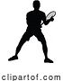 Vector Illustration of Tennis Silhouette Sport Player Guy by AtStockIllustration