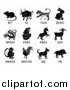 Vector Illustration of Text and Chinese Zodiac Animals by AtStockIllustration