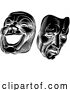 Vector Illustration of Theater or Theatre Drama Comedy and Tragedy Masks by AtStockIllustration