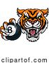 Vector Illustration of Tiger Angry Pool 8 Ball Billiards Mascot by AtStockIllustration