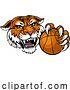 Vector Illustration of Tiger Basketball Ball Animal Sports Team Mascot by AtStockIllustration