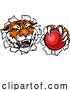 Vector Illustration of Tiger Cricket Ball Animal Sports Team Mascot by AtStockIllustration