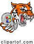 Vector Illustration of Tiger Gamer Video Game Controller Mascot by AtStockIllustration