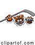Vector Illustration of Tiger Ice Hockey Player Animal Sports Mascot by AtStockIllustration