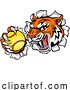 Vector Illustration of Tiger Softball Animal Sports Team Mascot by AtStockIllustration