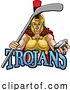 Vector Illustration of Trojan Lady Ice Hockey Sports Team Mascot by AtStockIllustration