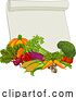 Vector Illustration of Vegetable Produce Food Scroll Background by AtStockIllustration