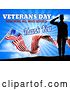 Vector Illustration of Veterans Day American Flag Soldier Saluting by AtStockIllustration