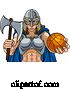 Vector Illustration of Viking Celtic Knight Basketball Warrior Lady by AtStockIllustration