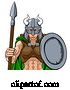 Vector Illustration of Viking Female Gladiator Warrior Lady Team Mascot by AtStockIllustration