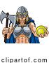 Vector Illustration of Viking Trojan Celtic Knight Tennis Warrior Lady by AtStockIllustration