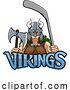 Vector Illustration of Viking Warrior Lady Ice Hockey Sports Team Mascot by AtStockIllustration