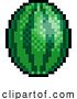 Vector Illustration of Watermelon Fruit Eight Bit Pixel Art Game Icon by AtStockIllustration