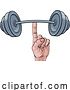 Vector Illustration of Weightlifting Hand Finger Holding Barbell Concept by AtStockIllustration