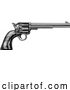 Vector Illustration of Western Cowboy Gun Pistol Revolver Woodcut Style by AtStockIllustration
