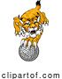 Vector Illustration of Wildcat Bobcat Golf Ball Sport Team Mascot by AtStockIllustration
