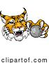 Vector Illustration of Wildcat Bobcat Golf Ball Sport Team Mascot by AtStockIllustration