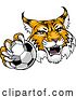 Vector Illustration of Wildcat Bobcat Soccer Football Animal Team Mascot by AtStockIllustration