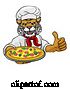 Vector Illustration of Wildcat Pizza Chef Restaurant Mascot Sign by AtStockIllustration
