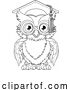 Vector Illustration of Wise Old Owl Bird Graduation Professor by AtStockIllustration