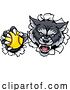 Vector Illustration of Wolf Bobcat Softball Animal Sports Team Mascot by AtStockIllustration