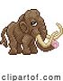 Vector Illustration of Woolly Mammoth Pixel Art Video Game by AtStockIllustration