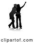 Vector Illustration of Young Friends Silhouette, on a White Background by AtStockIllustration