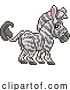 Vector Illustration of Zebra Pixel Art Safari Animal Video Game by AtStockIllustration