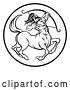 Vector Illustration of Zodiac Horoscope Astrology Centaur Sagittarius Circle Design in Black and White by AtStockIllustration