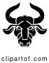 Vector Illustration of Zodiac Horoscope Astrology Taurus Bull Design in Black and White by AtStockIllustration